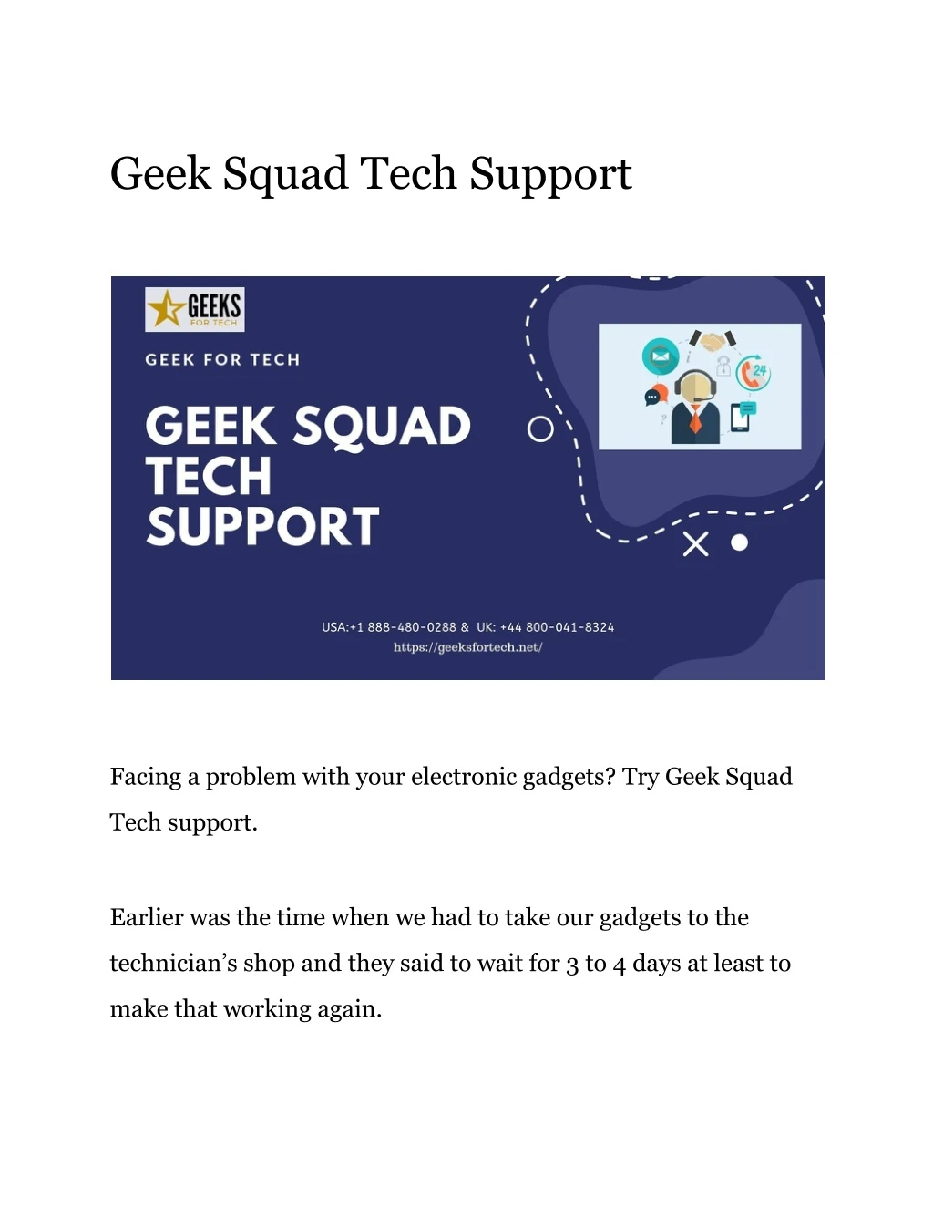 geek squad tech support