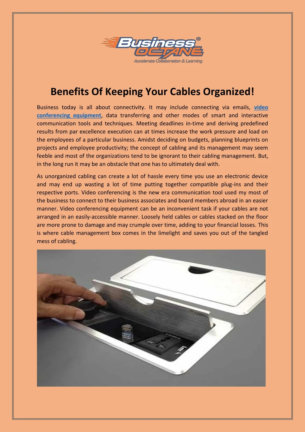 benefits of keeping your cables organized