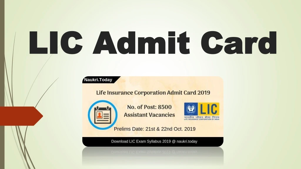 lic admit card