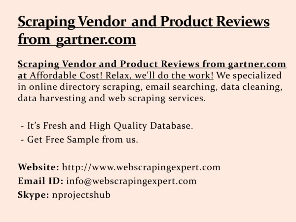 Scraping Vendor and Product Reviews from gartner.com