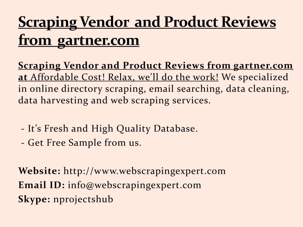 scraping vendor and product reviews from gartner com