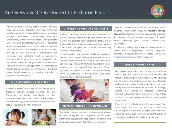An Overview of Oral Expert in Pediatric Filed