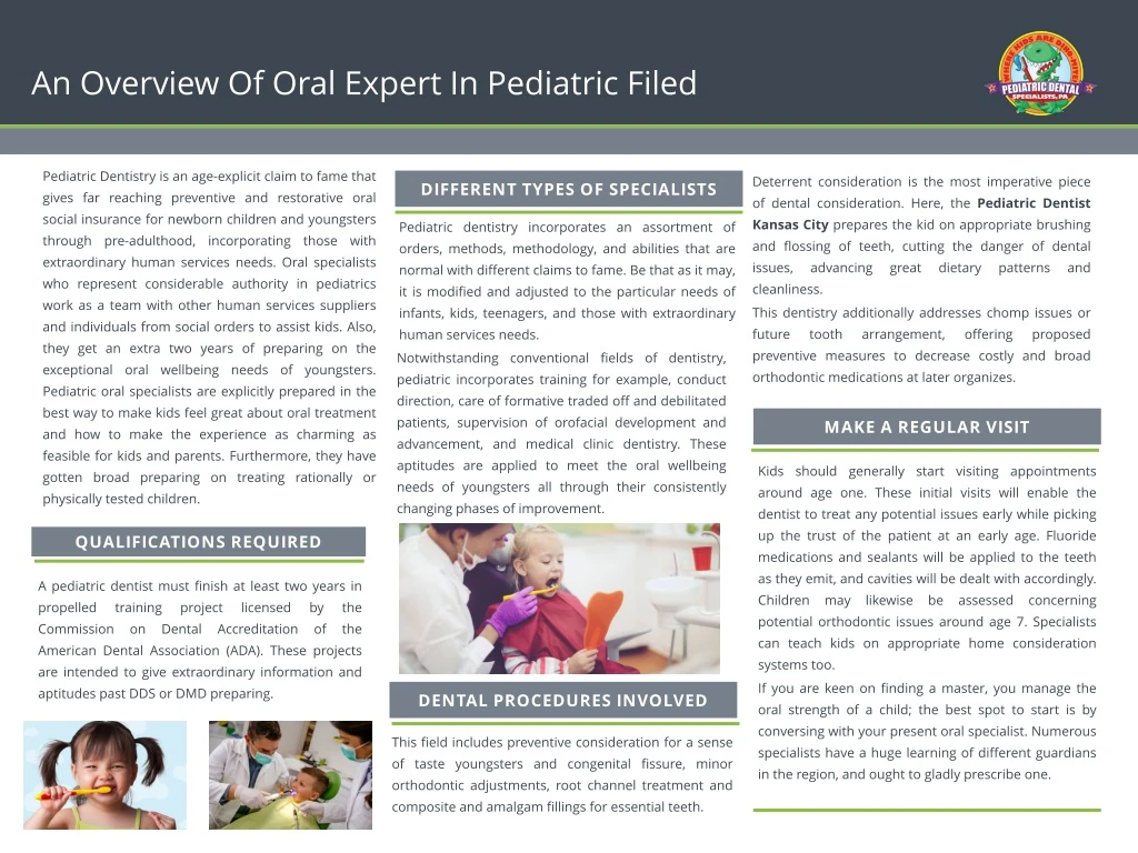 an overview of oral expert in pediatric filed