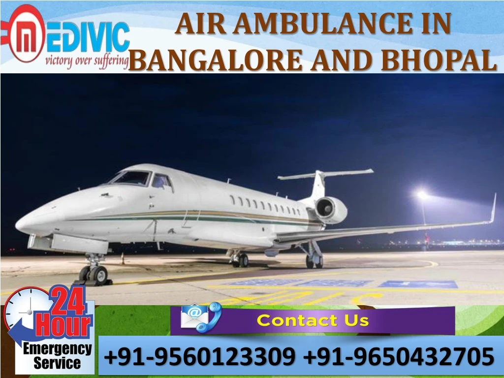 air ambulance in bangalore and bhopal