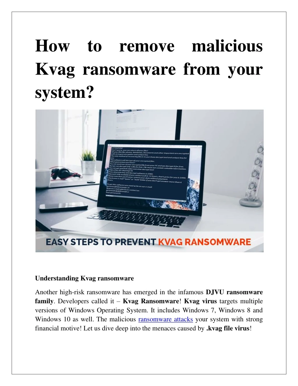 how to remove malicious kvag ransomware from your