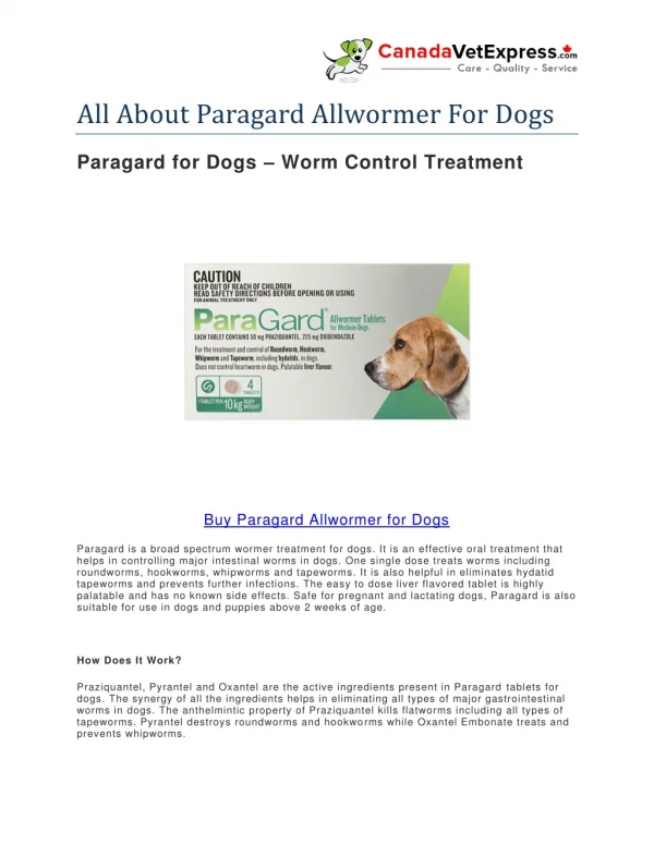 Paragard Allwormer For Dogs-canadavetexpress