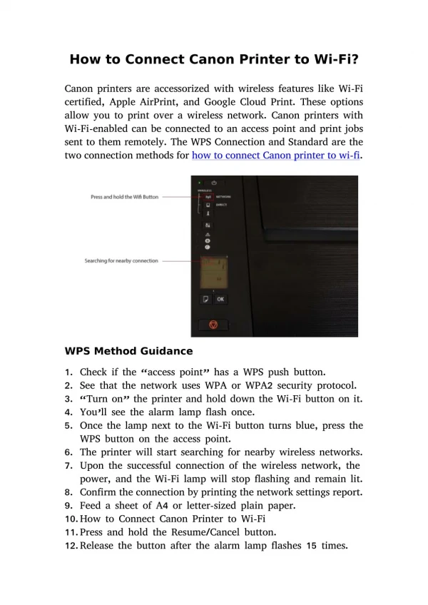 How to Connect Canon Printer to Wi-Fi? - Quick and Easy Guide