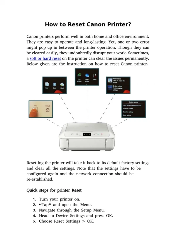 [SOLVED] How to Reset Canon Printer? - Installation Help