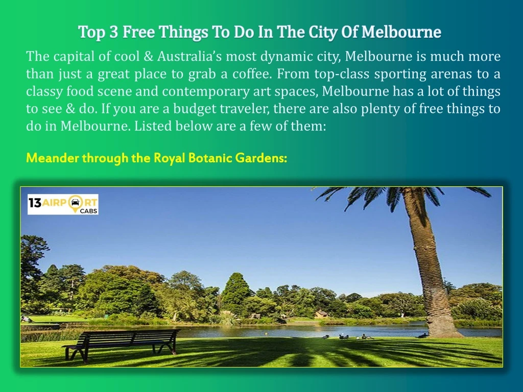 top 3 free things to do in the city of melbourne