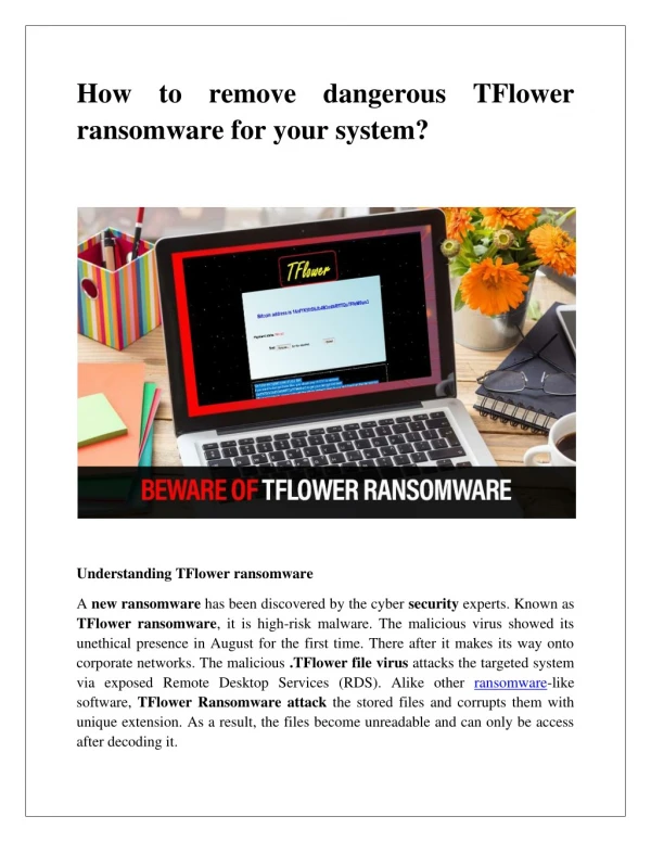 How to Remove Dangerous TFlower Ransomware for Your System