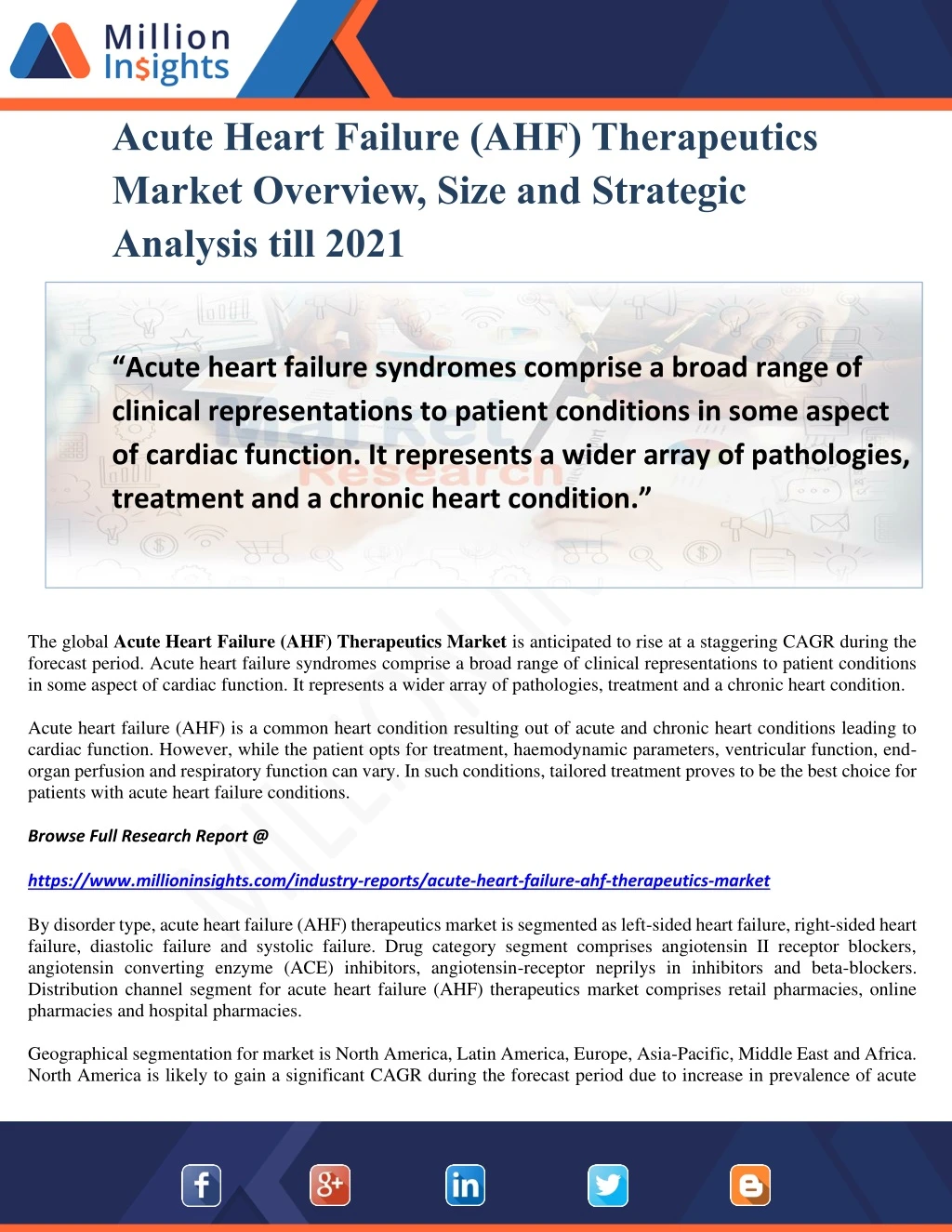 acute heart failure ahf therapeutics market
