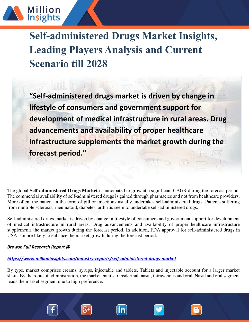 self administered drugs market insights leading