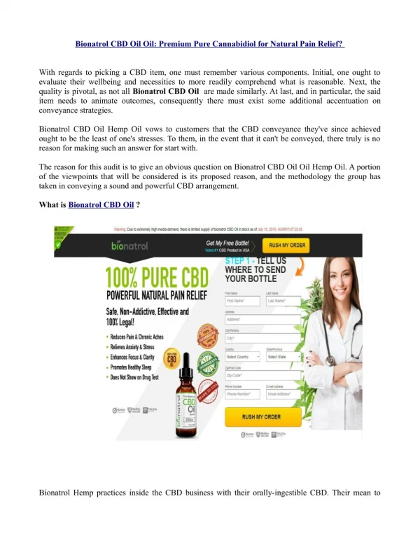 Bionatrol CBD Oil