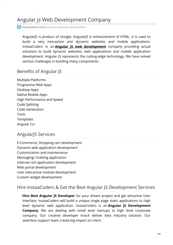 Best Angular Js Web Development Company in Delhi, Noida