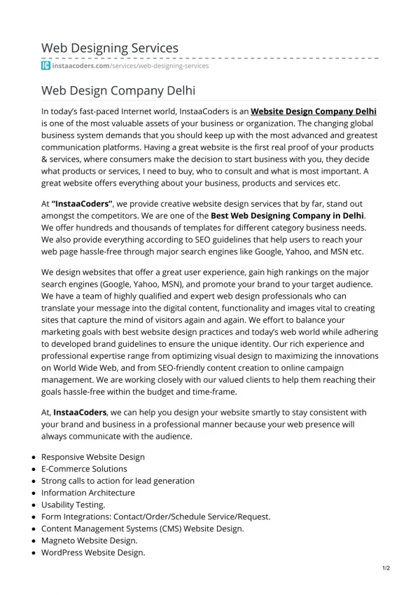 web designing services