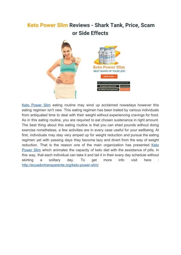 Keto Power Slim Reviews - Shark Tank, Price, Scam or Side Effects