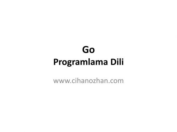 go programlama dili