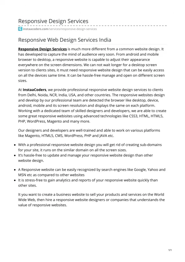 responsive design services