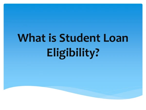 study loan eligibility
