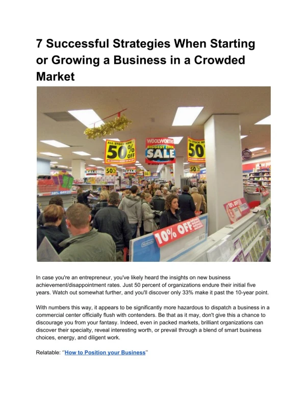 7 Successful Strategies When Starting or Growing a Business in a Crowded Market