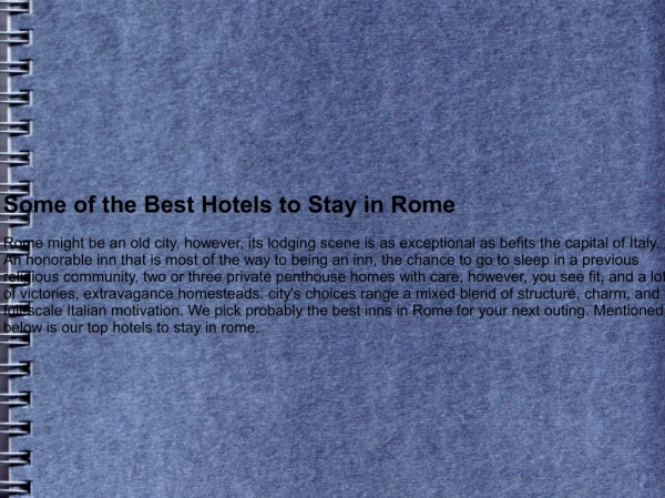 best hotels in Rome