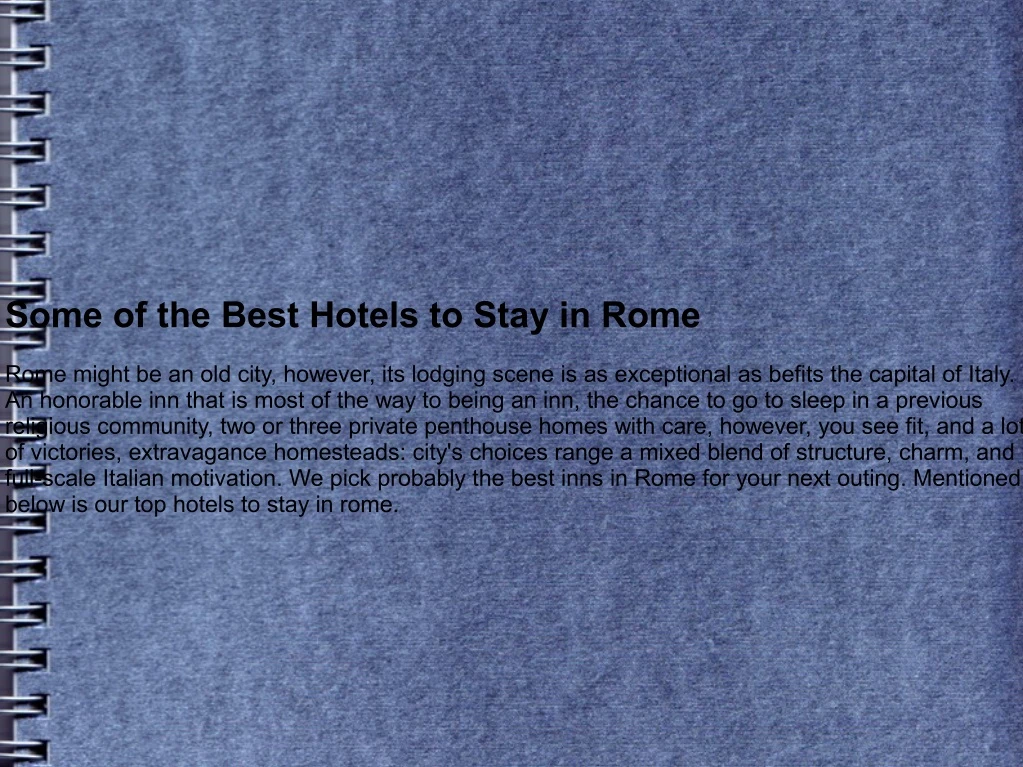 some of the best hotels to stay in rome