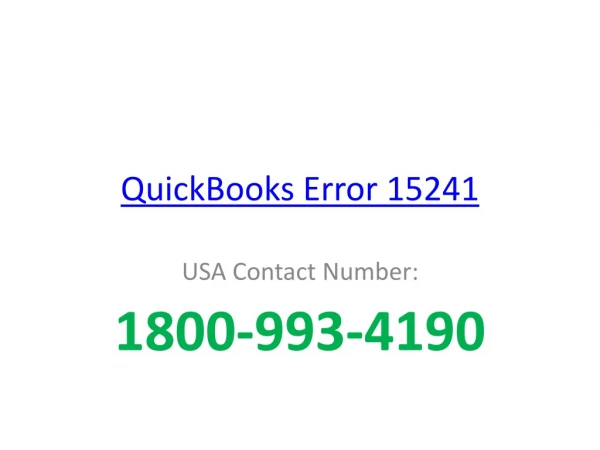Quickbooks error 15241 quickbooks update