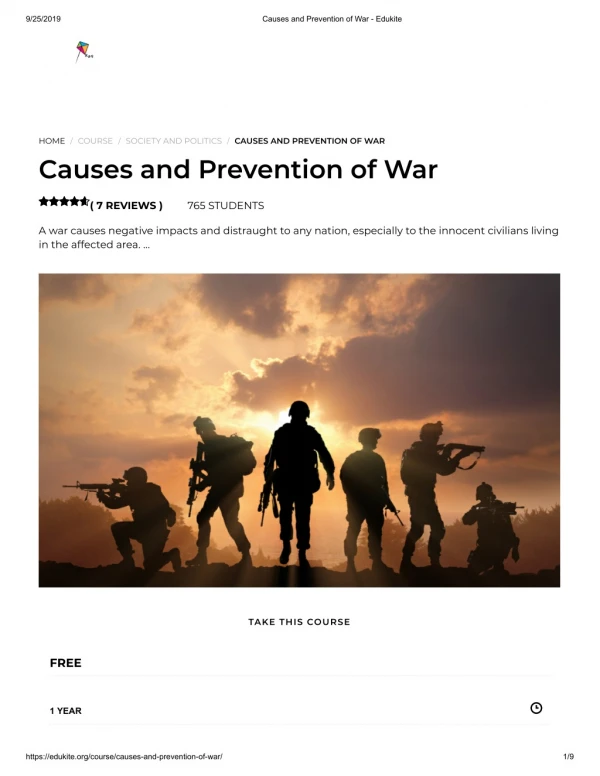 Causes and Prevention of War - Edukite