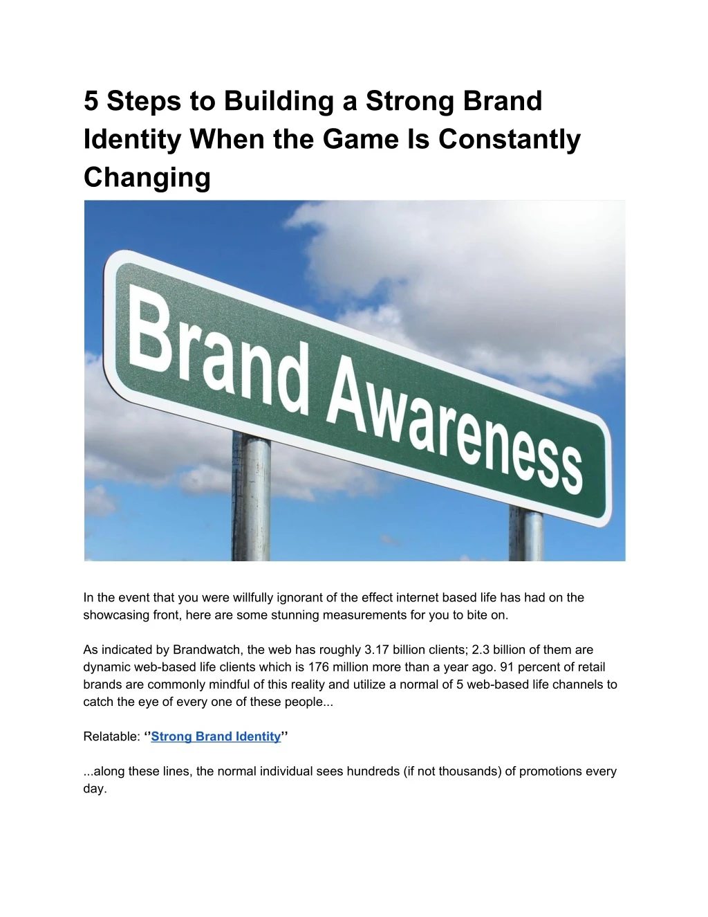 5 steps to building a strong brand identity when