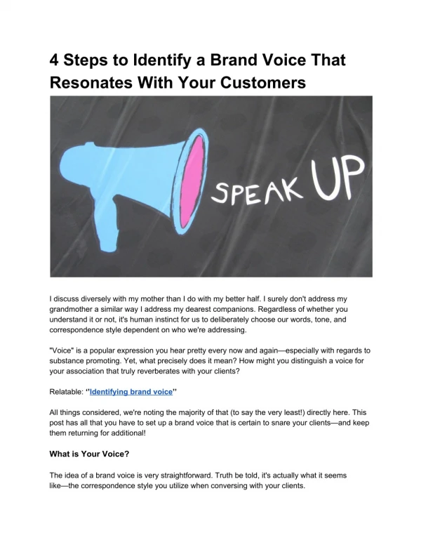4 Steps to Identify a Brand Voice That Resonates With Your Customers