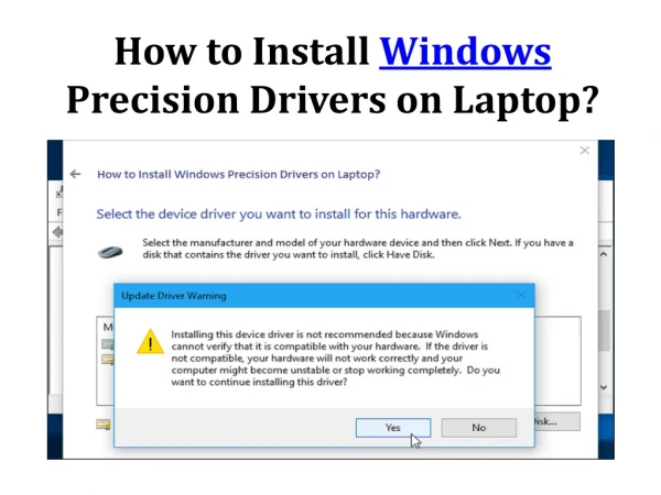 How to Install Windows Precision Drivers on Laptop?