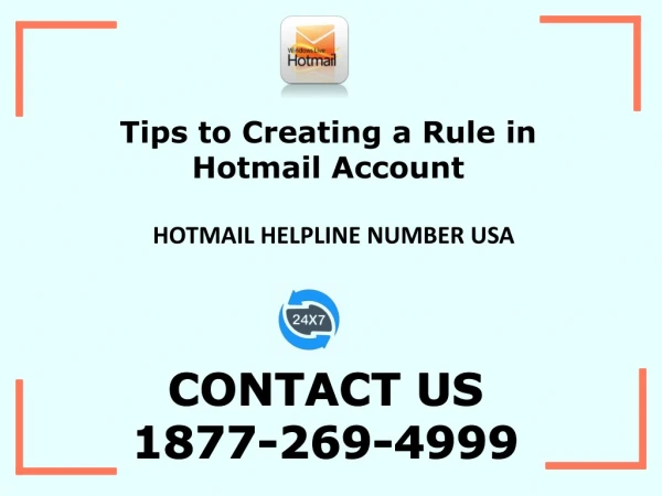 Tips To Creating A Rule In Hotmail Account | Hotmail Helpline Number USA 1877-269-4999