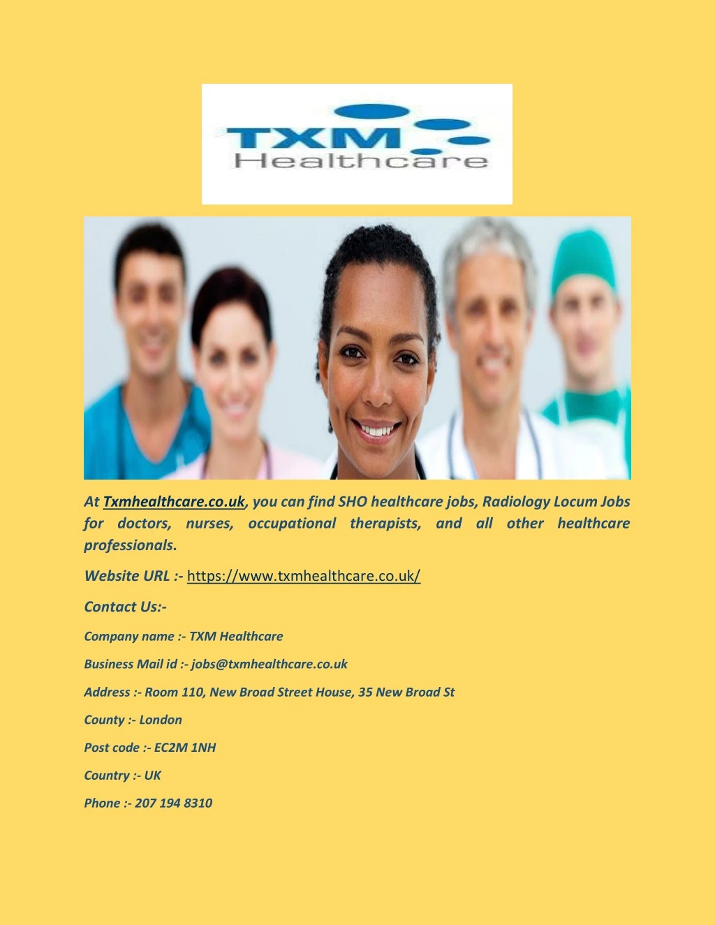 at txmhealthcare co uk you can find
