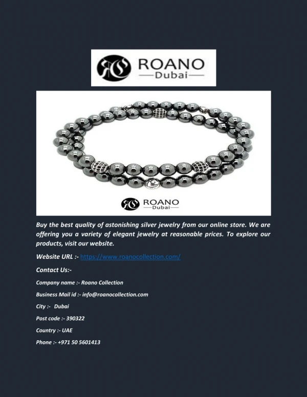 Silver Jewelry Dubai - RoanoCollection.com
