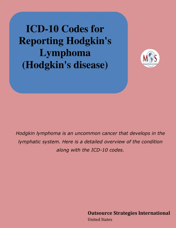 ICD-10 Codes for Reporting Hodgkin's Lymphoma (Hodgkin's disease)