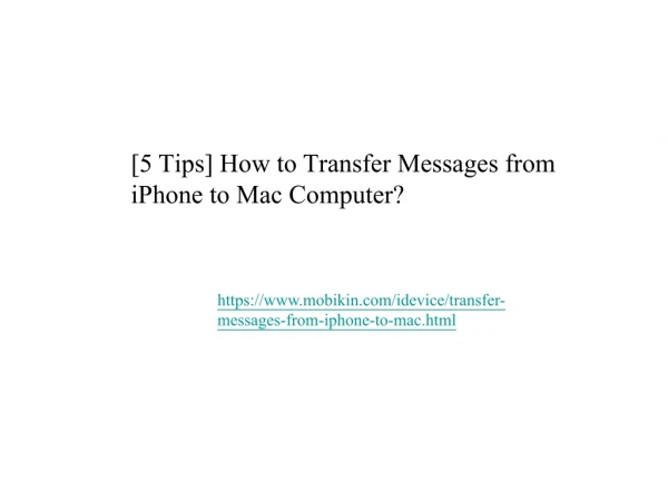 [5 Tips] How to Transfer Messages from iPhone to Mac Computer?