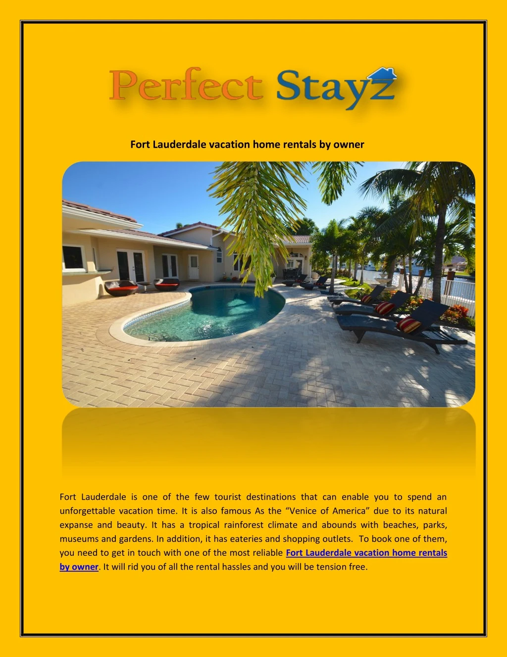 fort lauderdale vacation home rentals by owner
