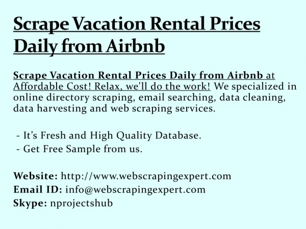 Scrape Vacation Rental Prices Daily from Airbnb