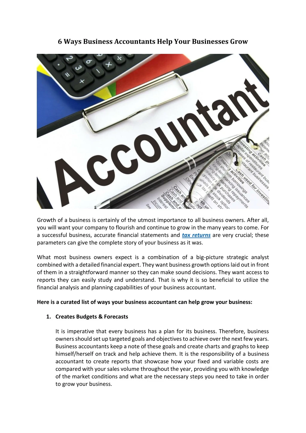 6 ways business accountants help your businesses