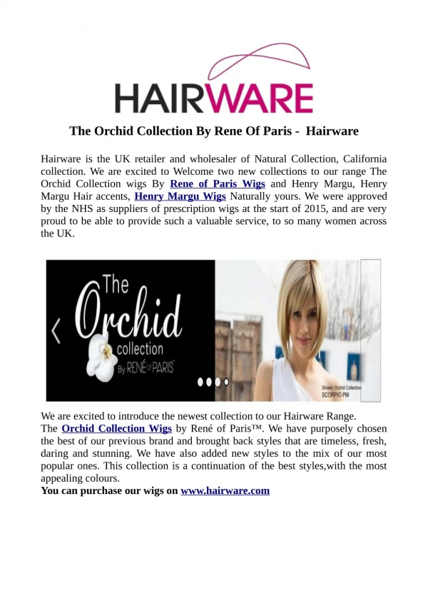 The Orchid Collection By Rene Of Paris - Hairware