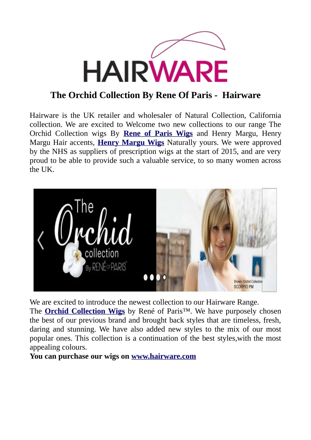 the orchid collection by rene of paris hairware