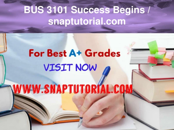 BUS 3101 Success Begins - snaptutorial.com