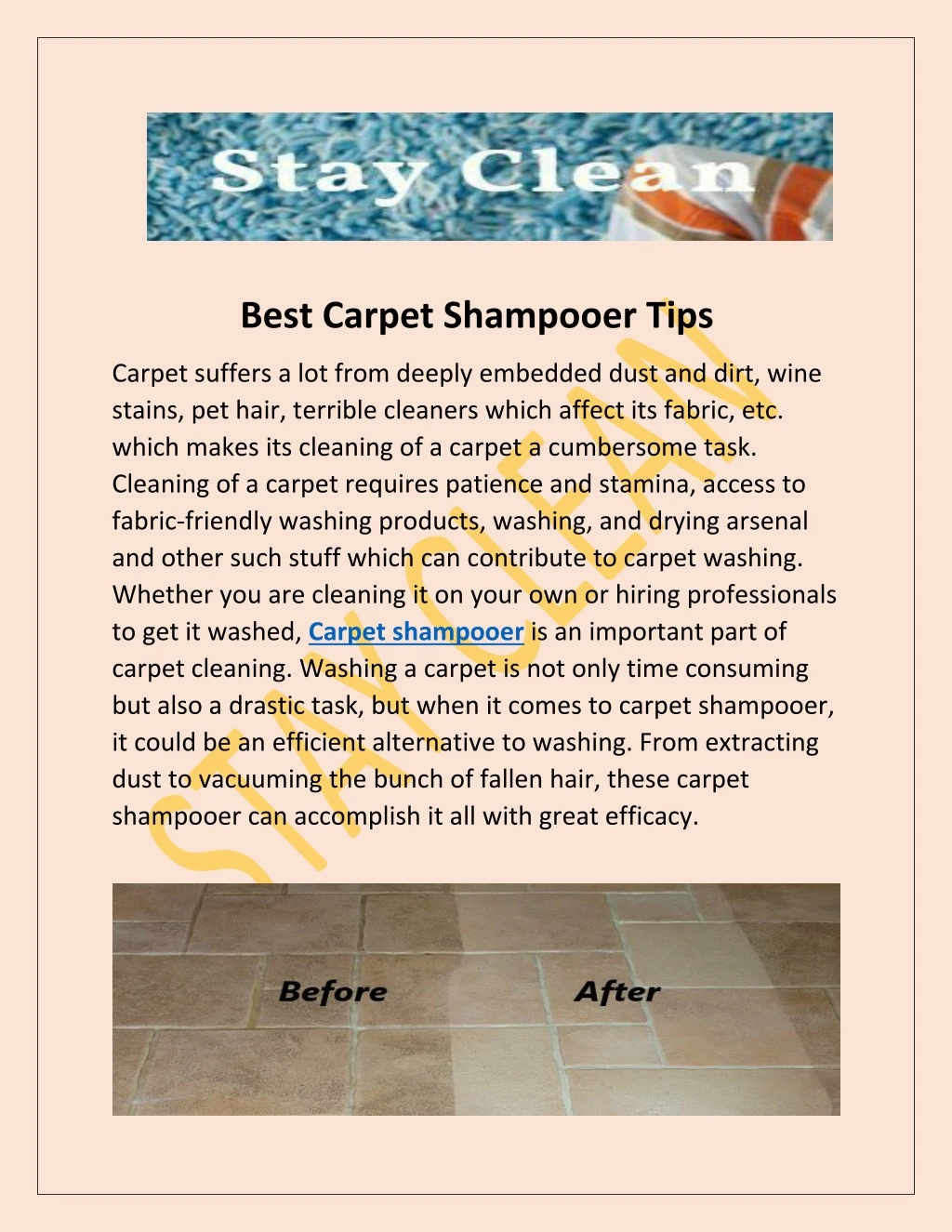 best carpet shampooer tips