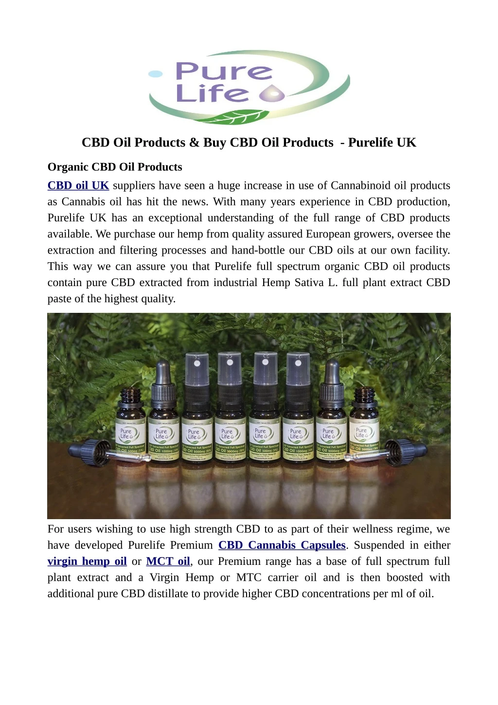 cbd oil products buy cbd oil products purelife uk