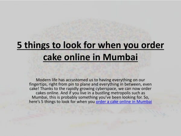 5 things to look for when you order cake online in Mumbai
