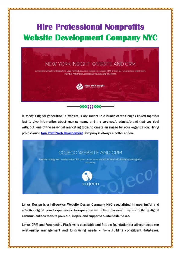 Nonprofits Website Development Company NYC