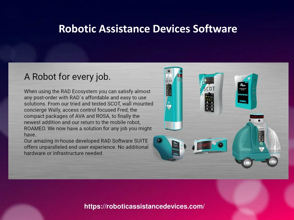 robotic assistance devices software