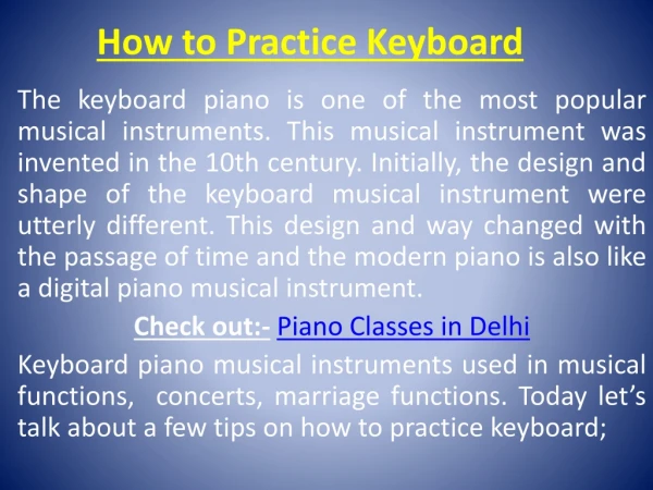 How to Practice Keyboard