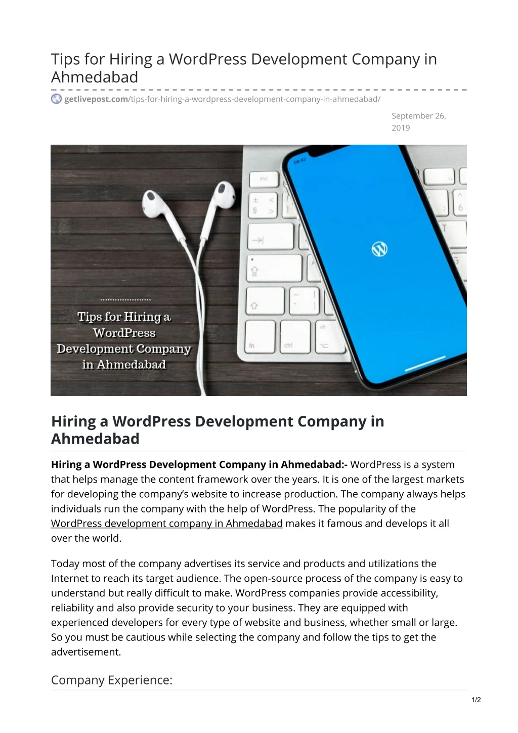 tips for hiring a wordpress development company