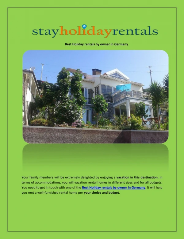 Holiday rentals by owner in Germany